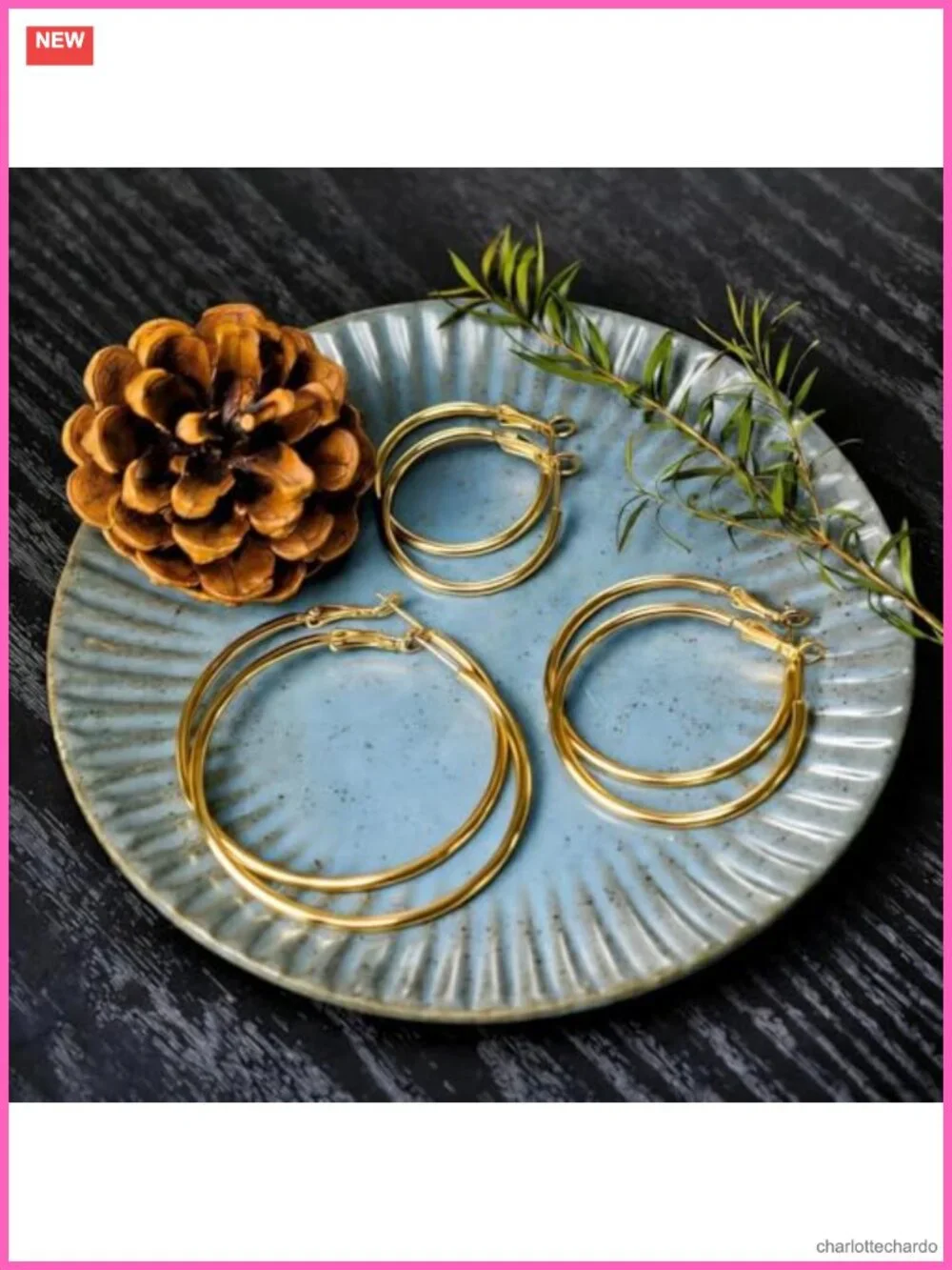 6 Pair Hoop Earring Set Stainless Steel Hypoallergenic 316L Lever Back 30-50mm